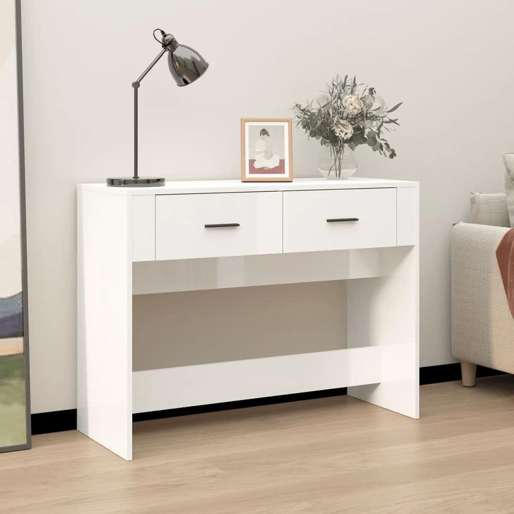Console Table vidaXL White 100x39x75 cm Engineered Wood by vidaXL