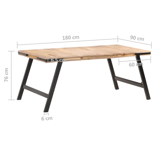 vidaXL vidaXL Dining Table 180x90x76 cm Solid Mango Wood -