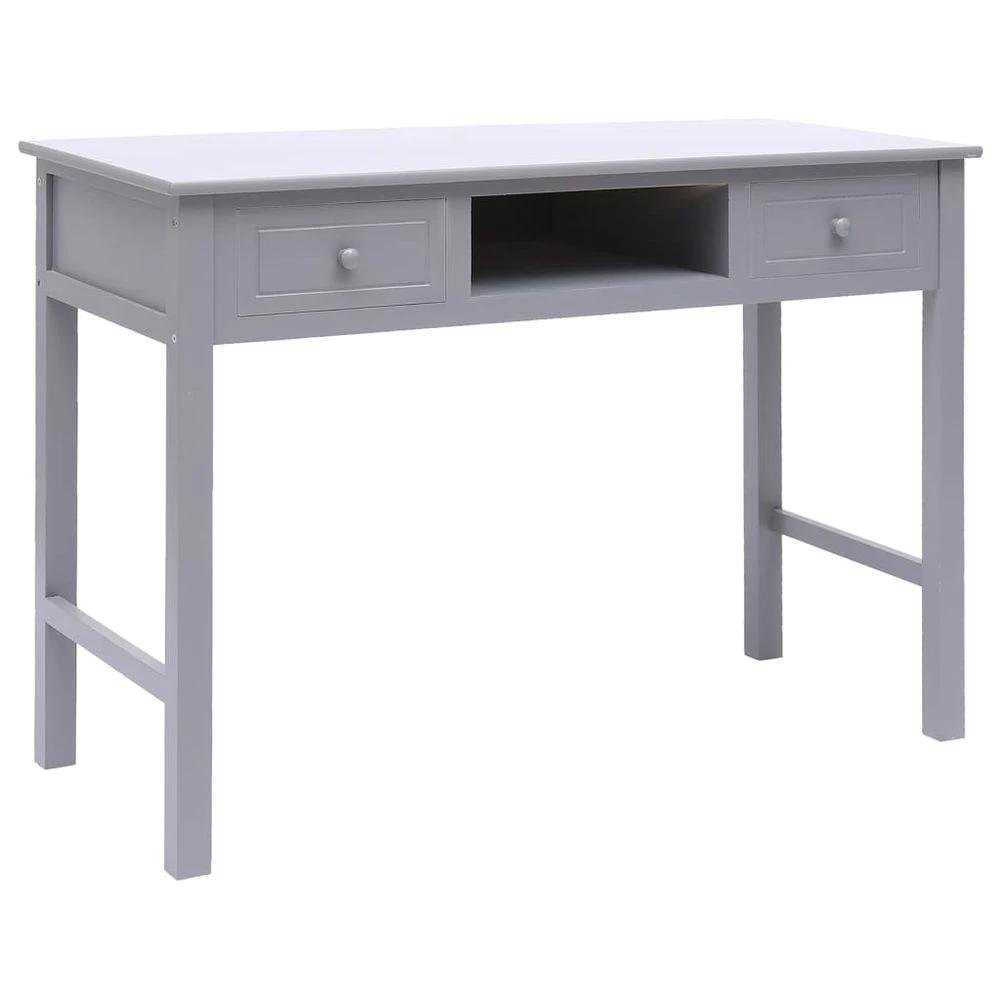 vidaXL Desk Grey 108x45x76 cm vidaXL Solid Wood Paulownia - Desks Desk