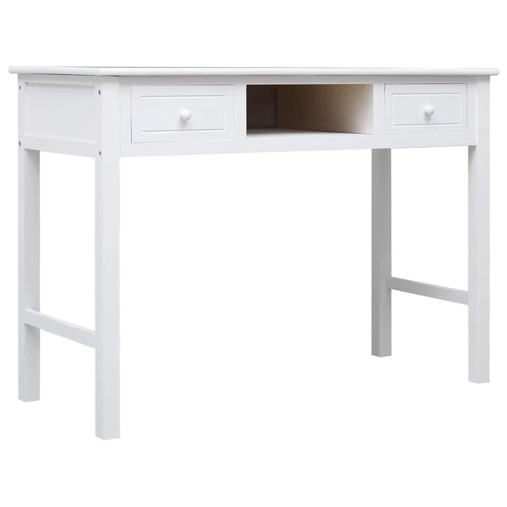 Desk Grey 108x45x76 cm vidaXL Solid Wood Paulownia by vidaXL