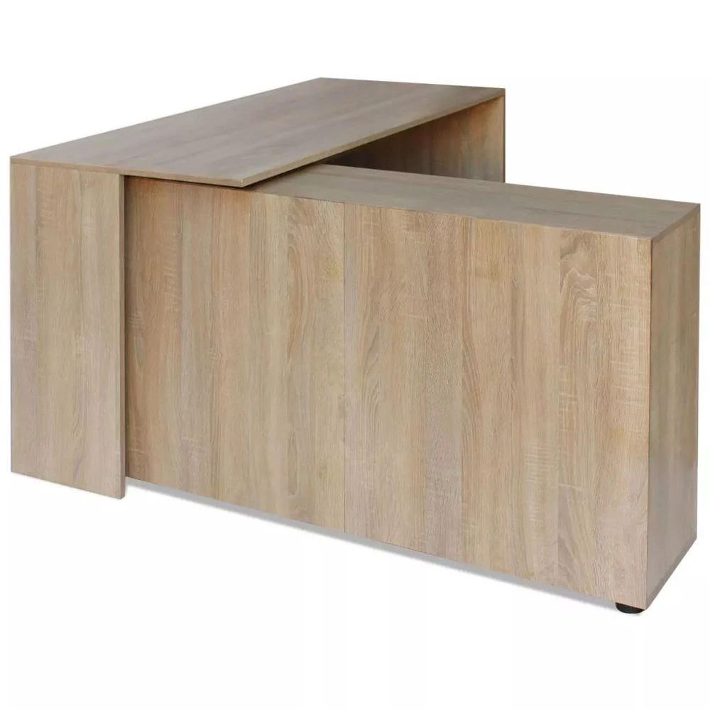 Corner Desk 4 Shelves Oak by vidaXL