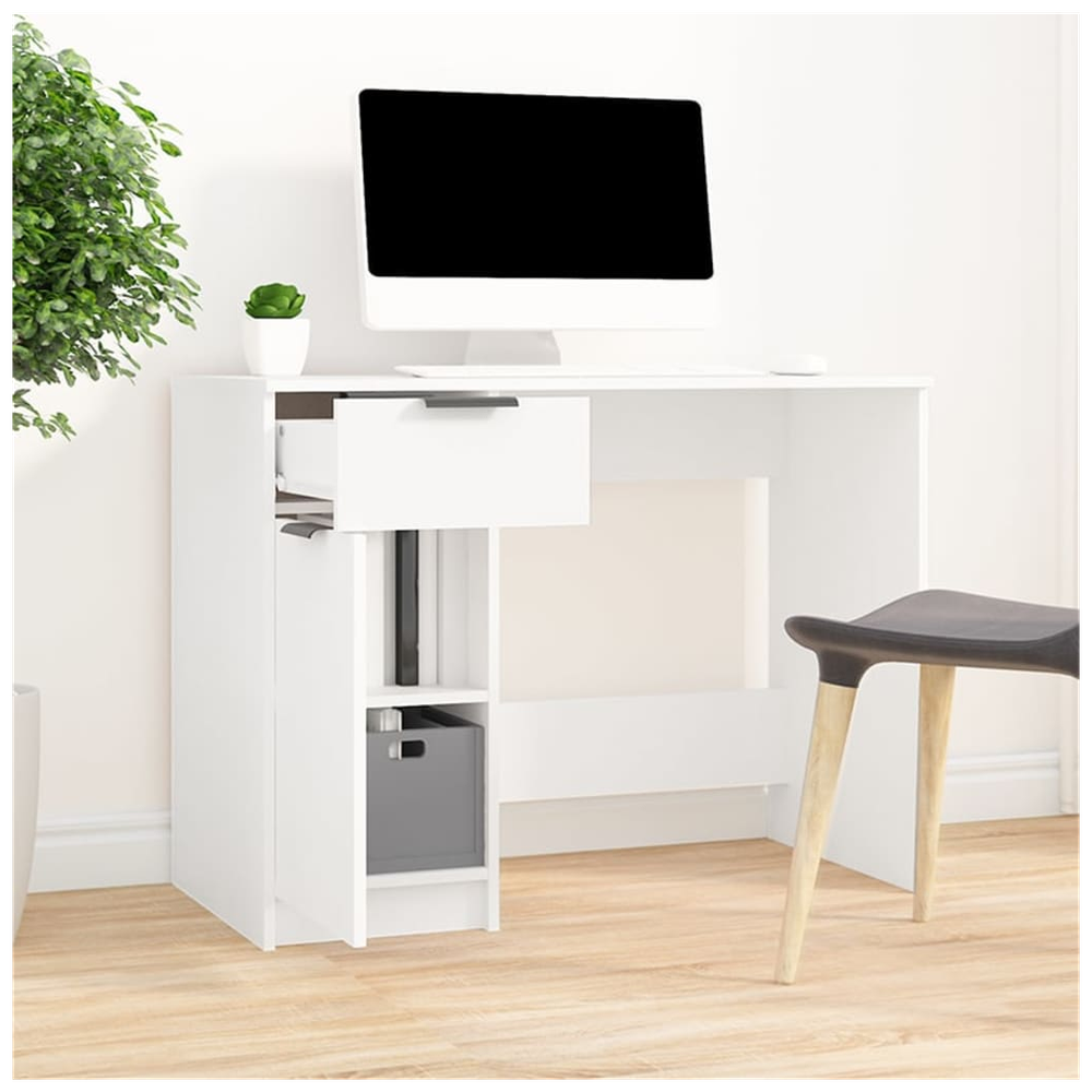 vidaXL Desk Smoked Oak 100x50x75 cm vidaXL Engineered Wood - Desks Desk