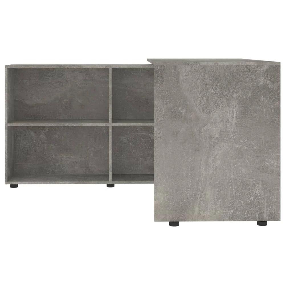 Corner Desk Concrete Grey Engineered Wood by vidaXL