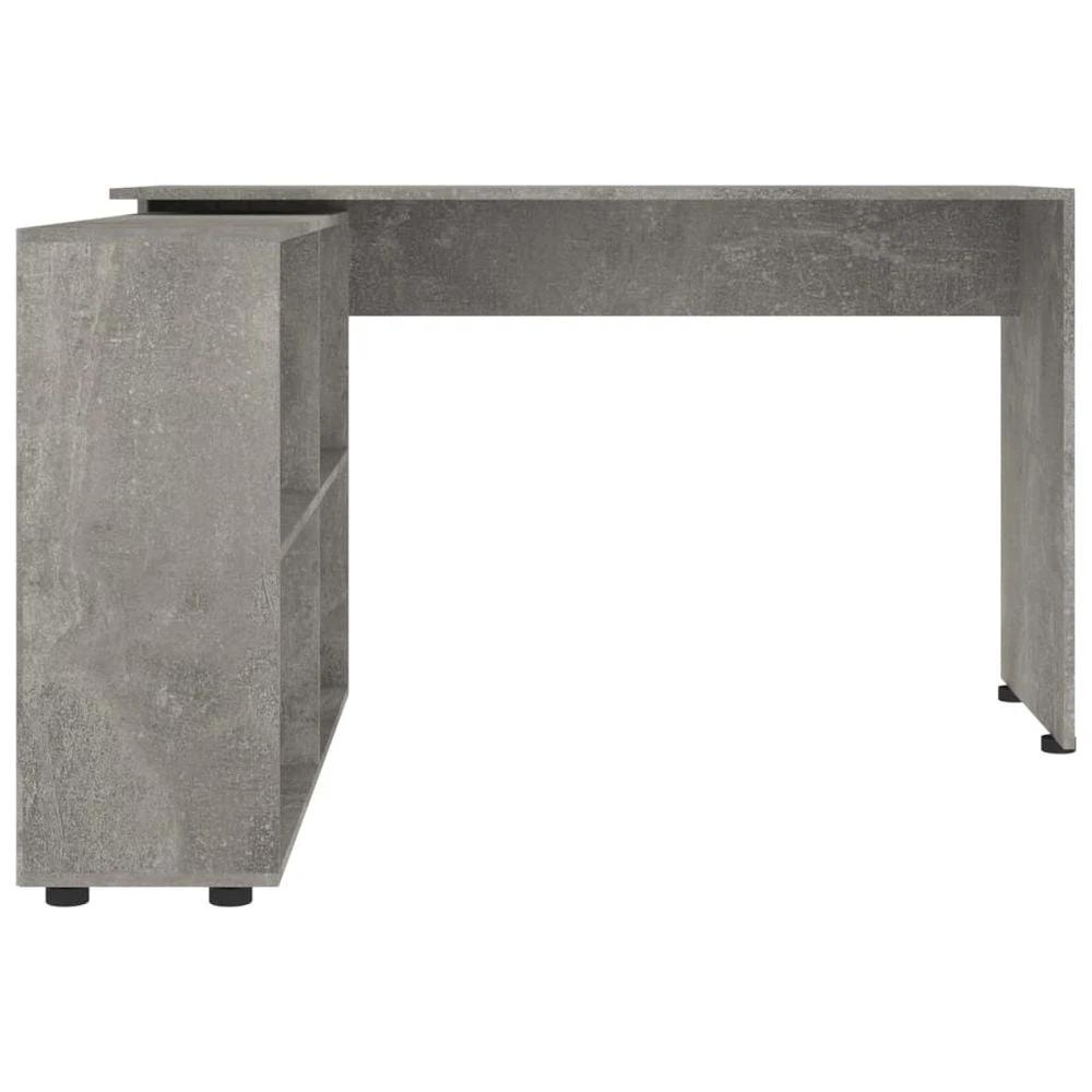 Corner Desk Concrete Grey Engineered Wood by vidaXL