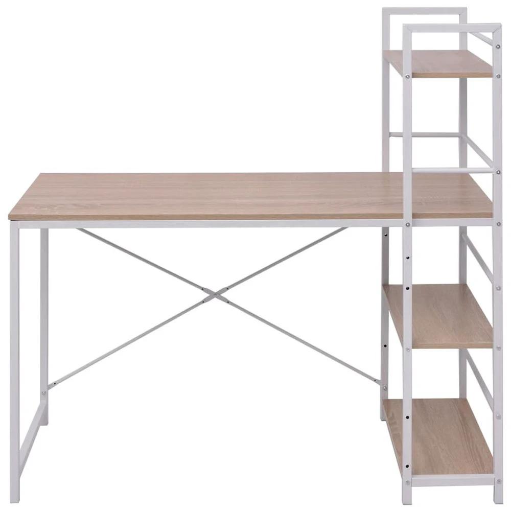 vidaXL Desk with 4-Tier Bookcase vidaXL Oak - Desks Desk