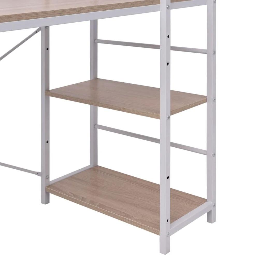 vidaXL Desk with 4-Tier Bookcase vidaXL Oak - Desks Desk