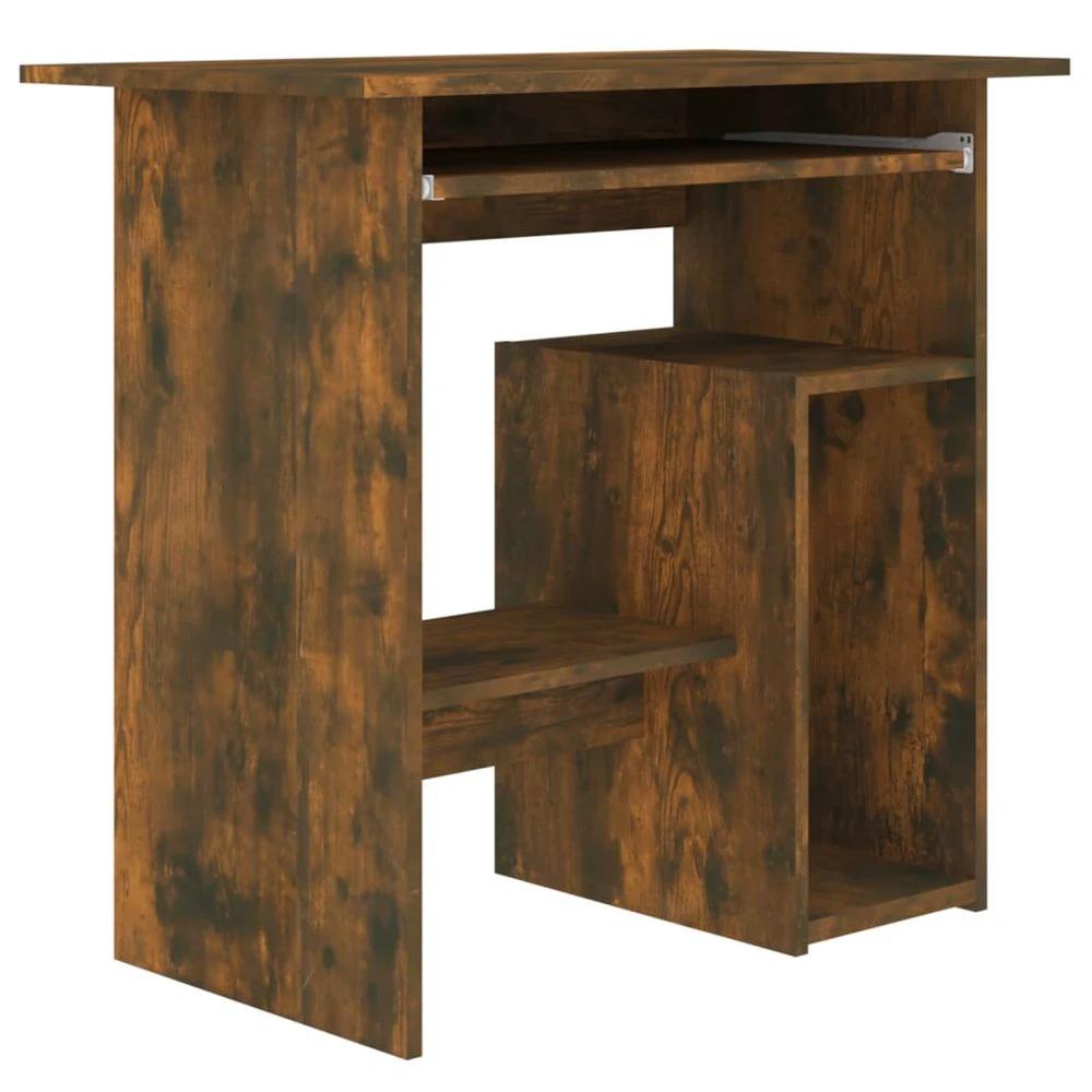 Desk Smoked Oak 80x45x74 cm vidaXL Engineered Wood by vidaXL