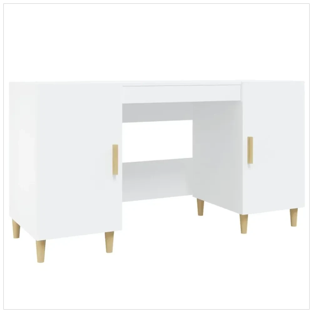 Desk Smoked Oak 140x50x75 cm vidaXL Engineered Wood by vidaXL