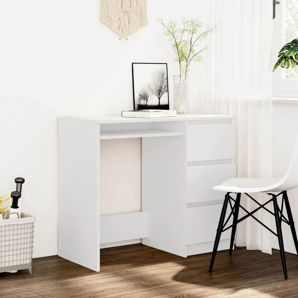 vidaXL Desk Smoked Oak 90x45x76 cm vidaXL Engineered Wood - Desks Desk