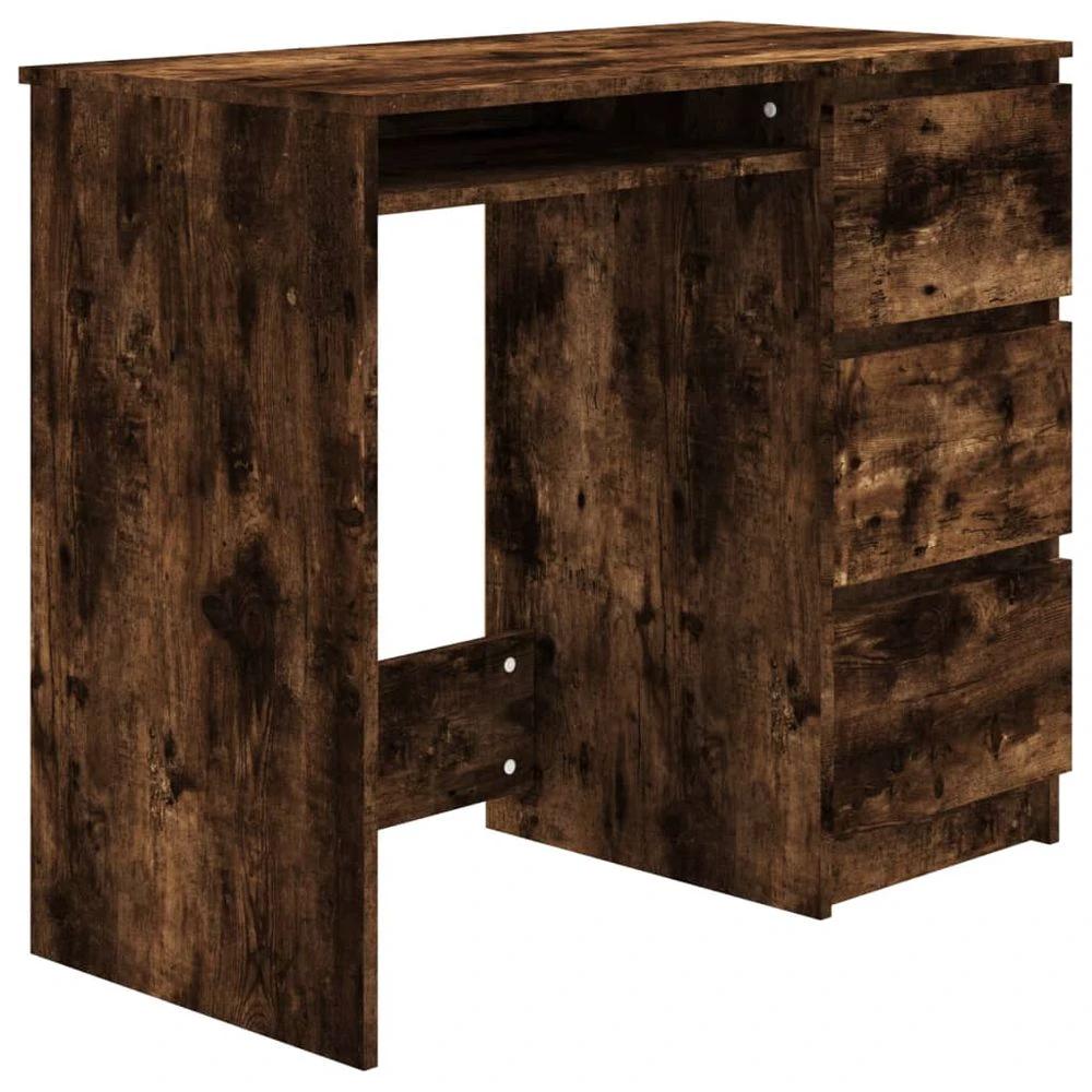 vidaXL Desk Smoked Oak 90x45x76 cm vidaXL Engineered Wood - Desks Desk