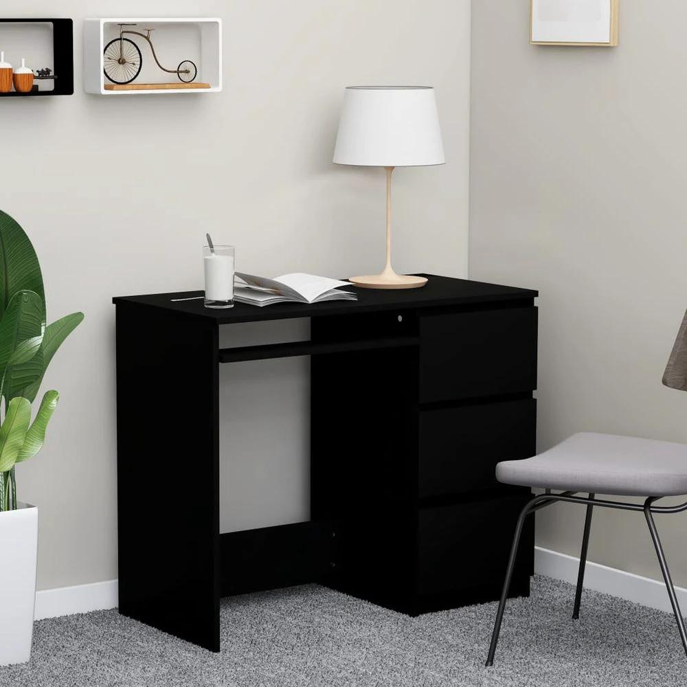 vidaXL Desk Smoked Oak 90x45x76 cm vidaXL Engineered Wood - Desks Desk