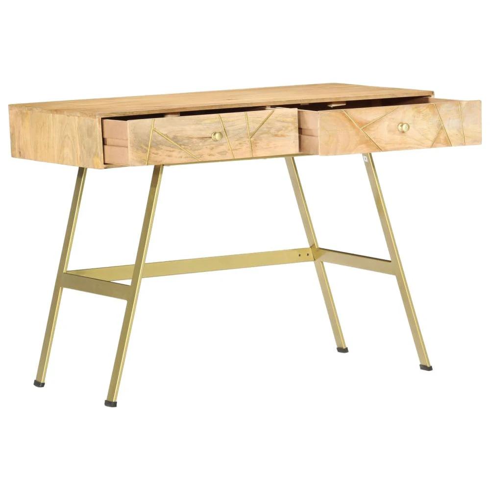vidaXL Writing Desk with Drawers 100x55x75 cm Solid Mango Wood - Desks Desk