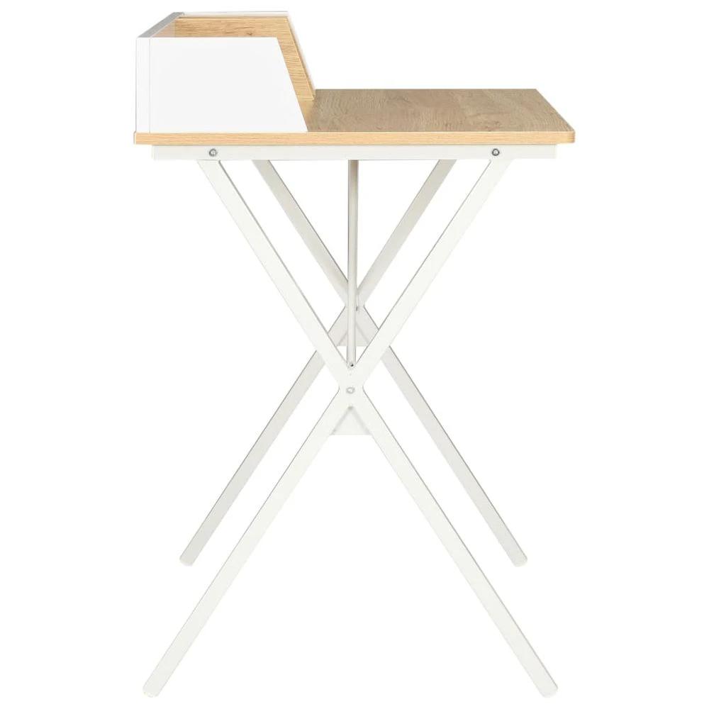 Desk White and Natural vidaXL 80x50x84 cm by vidaXL
