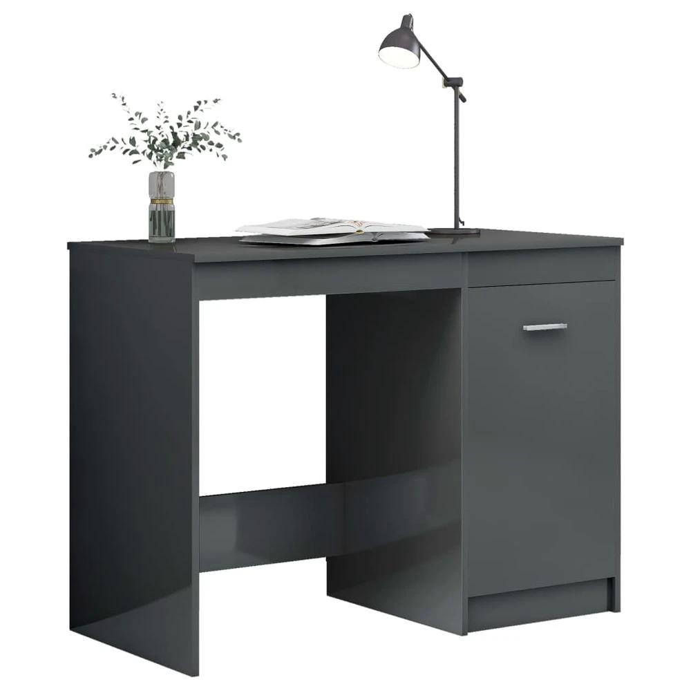 Desk Smoked Oak 100x50x76 cm vidaXL Engineered Wood by vidaXL