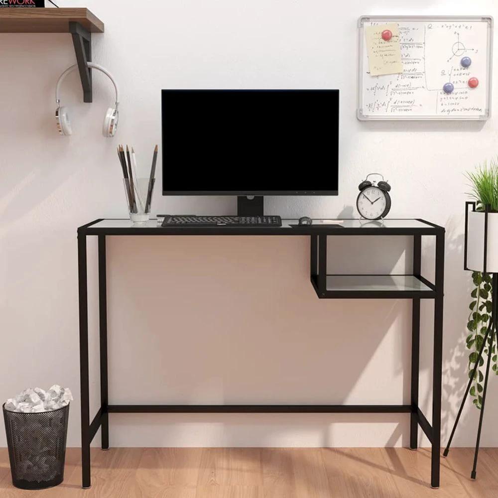 vidaXL Computer Desk Transparent 100x36x74 cm Glass vidaXL - Desks Desk