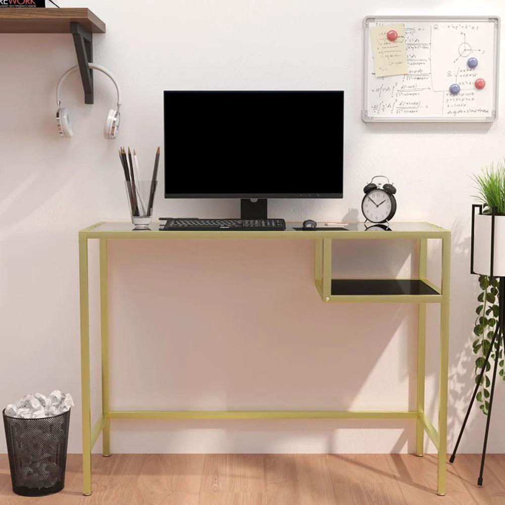 vidaXL Computer Desk Transparent 100x36x74 cm Glass vidaXL - Desks Desk
