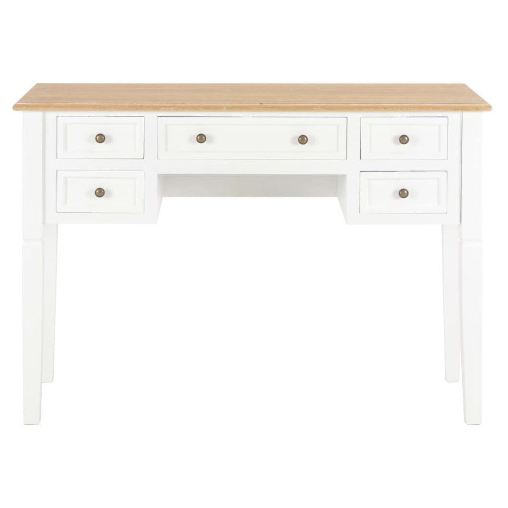 Writing Desk White 109.5x45x77.5 cm Wood by vidaXL