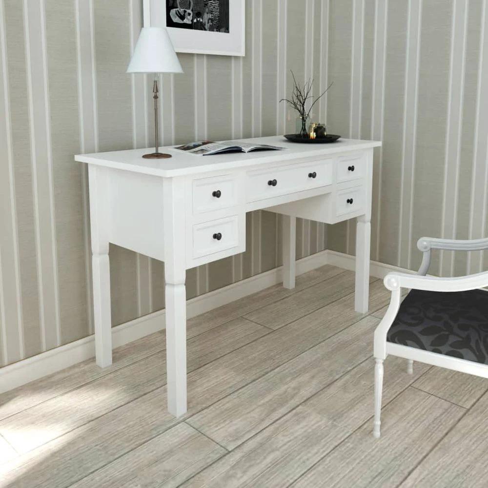 Writing Desk White 109.5x45x77.5 cm Wood by vidaXL