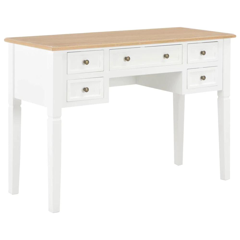 vidaXL Writing Desk White 109.5x45x77.5 cm Wood - Desks Desk
