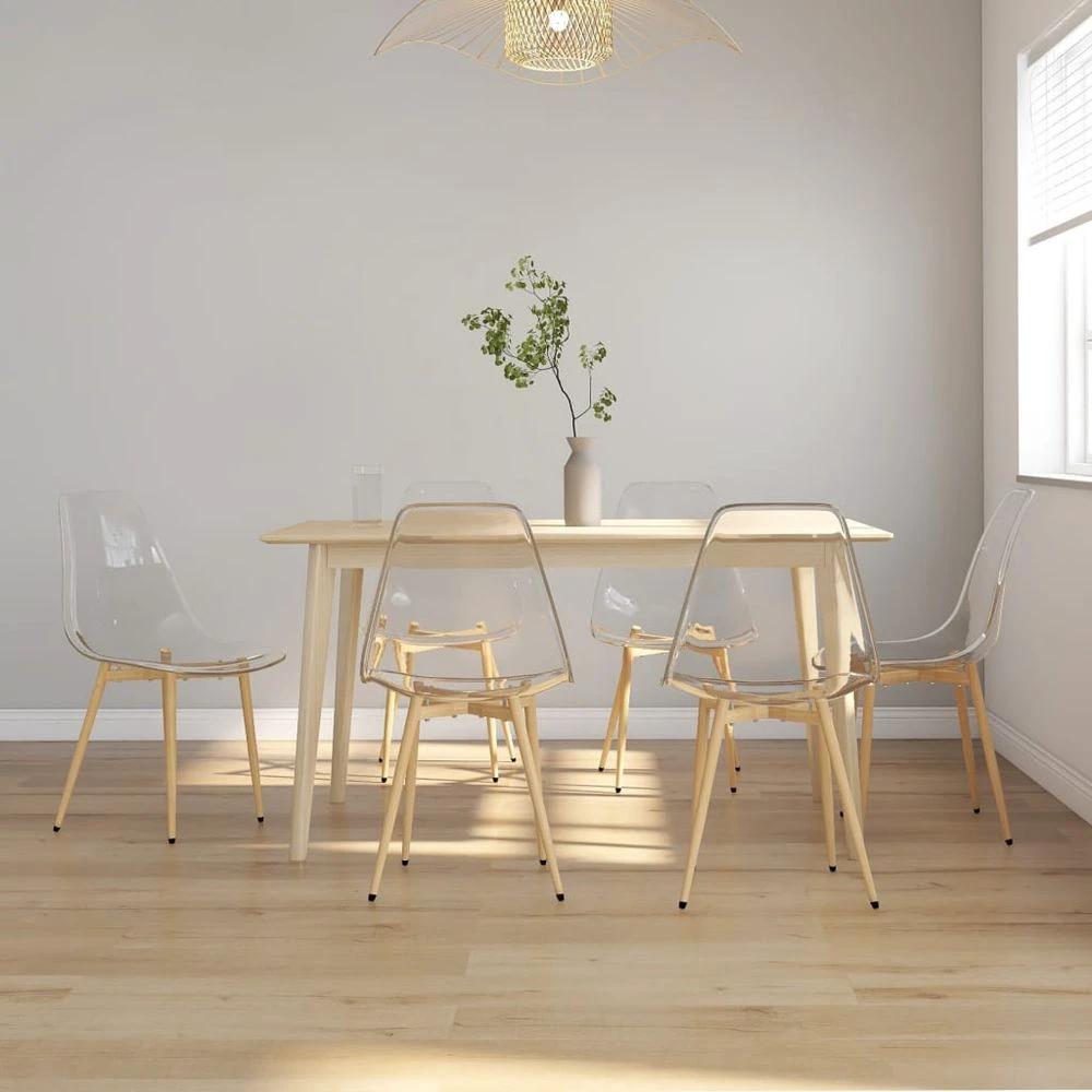 vidaXL Dining Chairs 2 pcs vidaXL Transparent PET - Uncategorized Dining Chairs