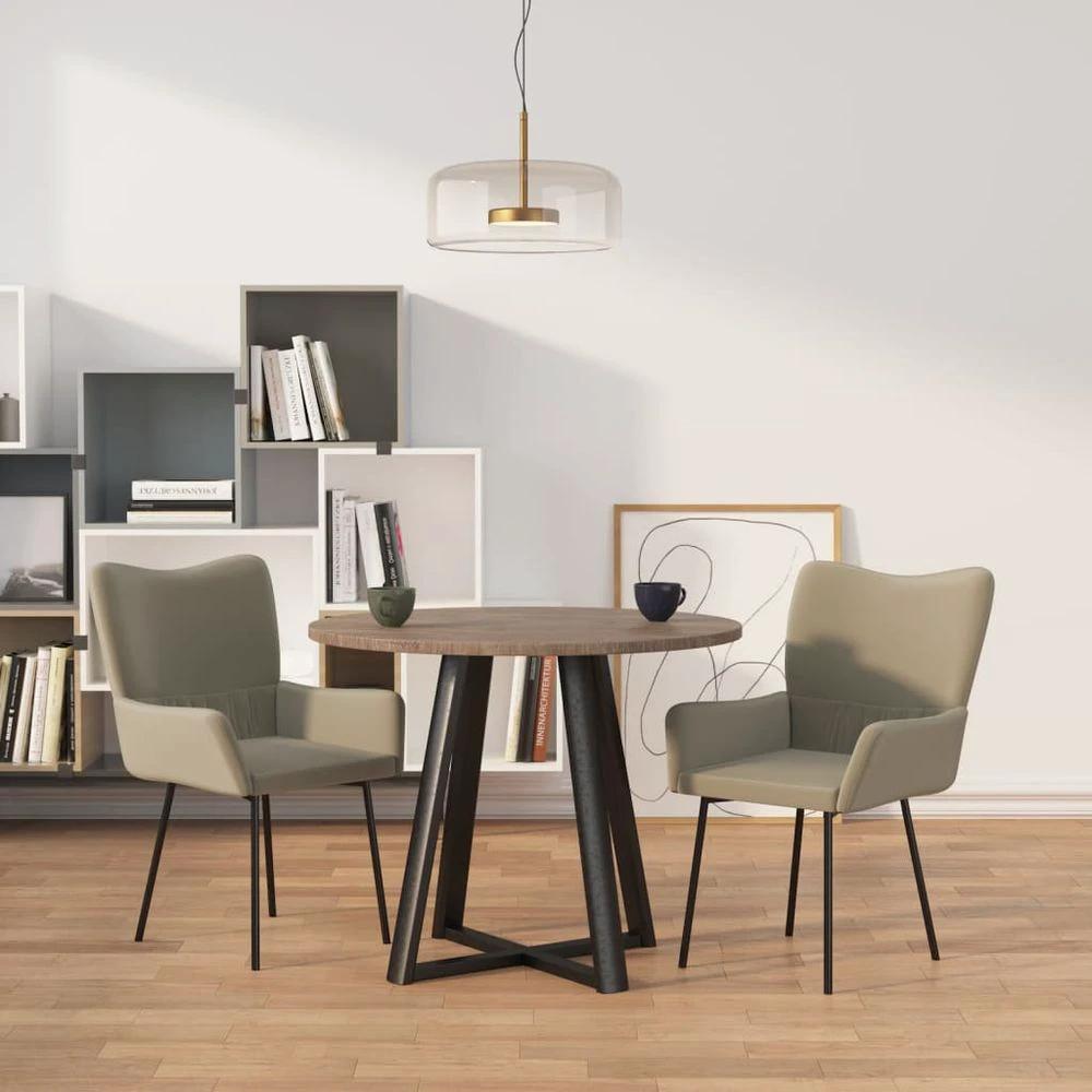 Dining Chairs 2 pcs vidaXL Light Grey Velvet by vidaXL