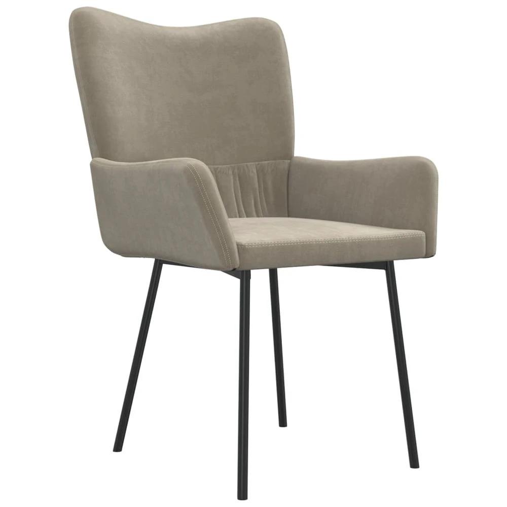 Dining Chairs 2 pcs vidaXL Light Grey Velvet by vidaXL