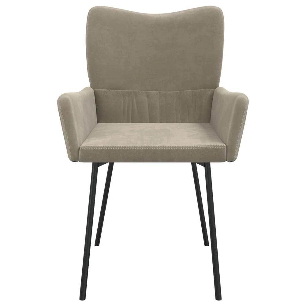 Dining Chairs 2 pcs vidaXL Light Grey Velvet by vidaXL
