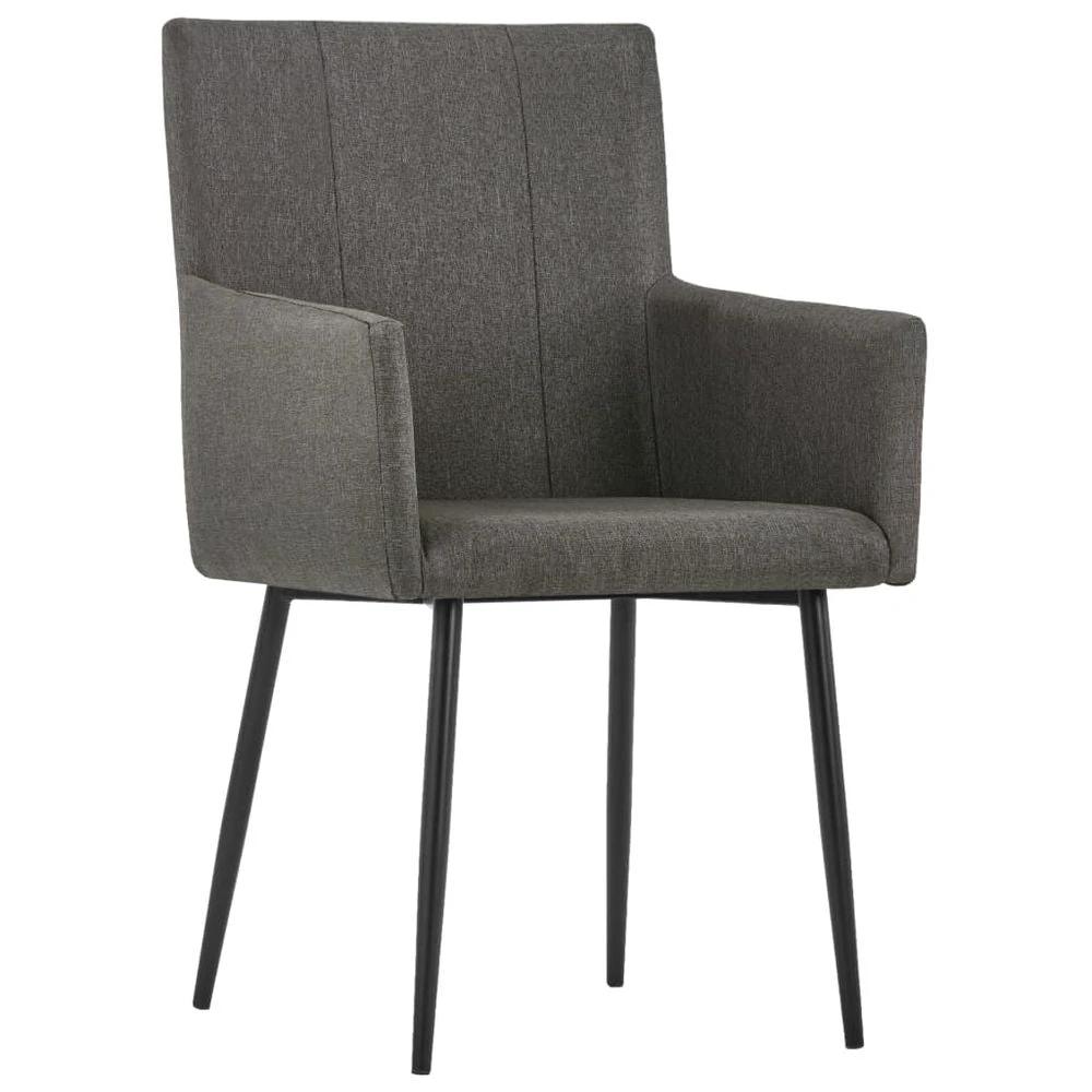vidaXL Dining Chairs with Armrests 2 pcs vidaXL Taupe Fabric - Uncategorized Dining Chairs