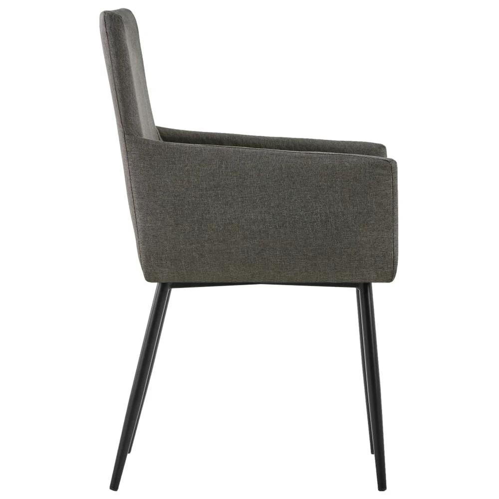vidaXL Dining Chairs with Armrests 2 pcs vidaXL Taupe Fabric - Uncategorized Dining Chairs