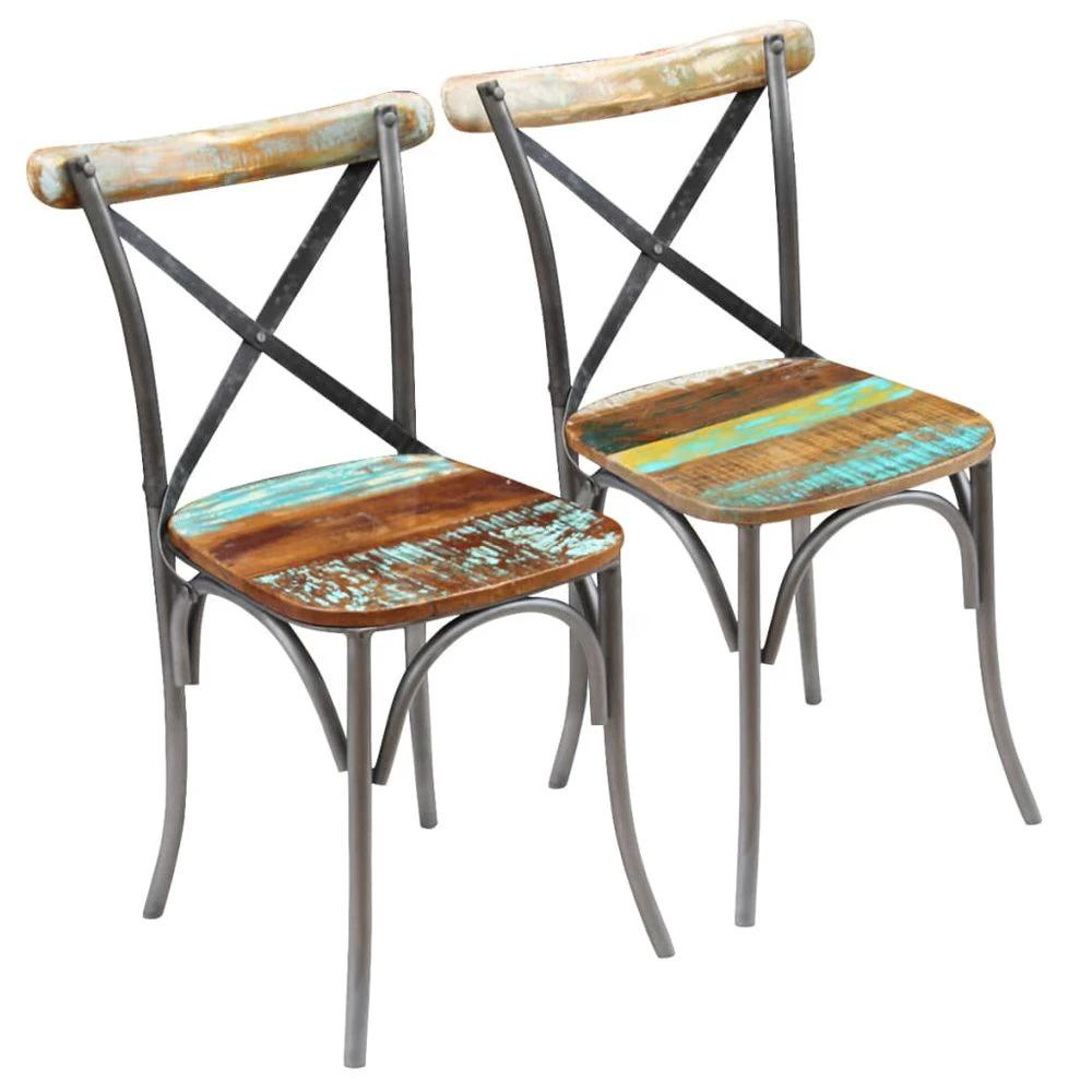 vidaXL Cross Chairs 4 pcs White vidaXL Solid Mango Wood - Uncategorized Dining Chairs
