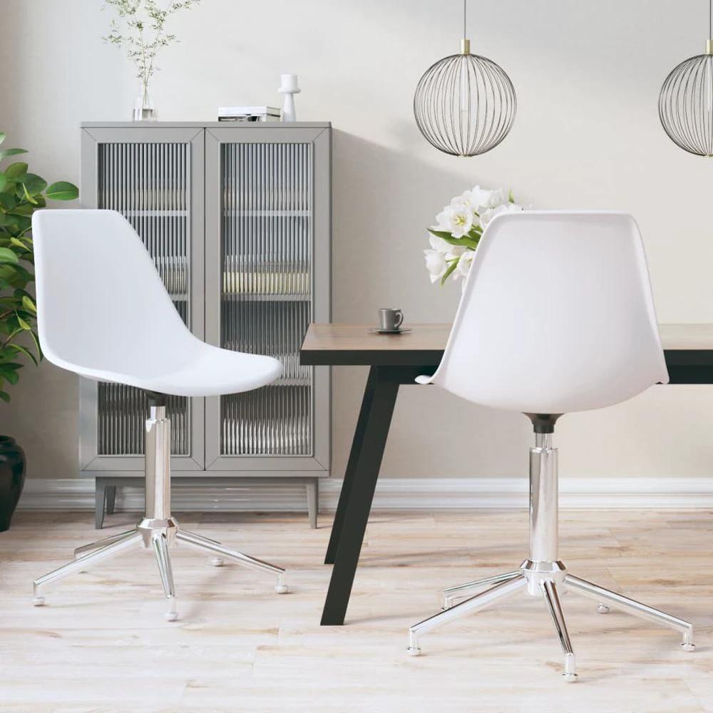 vidaXL Swivel Dining Chairs 2 pcs vidaXL Light Grey PP - Uncategorized Dining Chairs