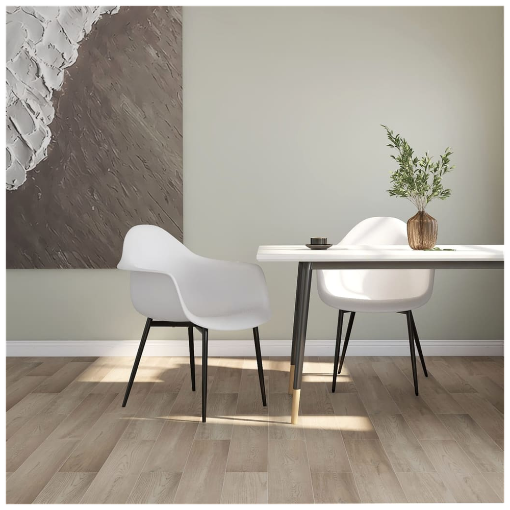 Dining Chairs 2 pcs vidaXL White PP by vidaXL