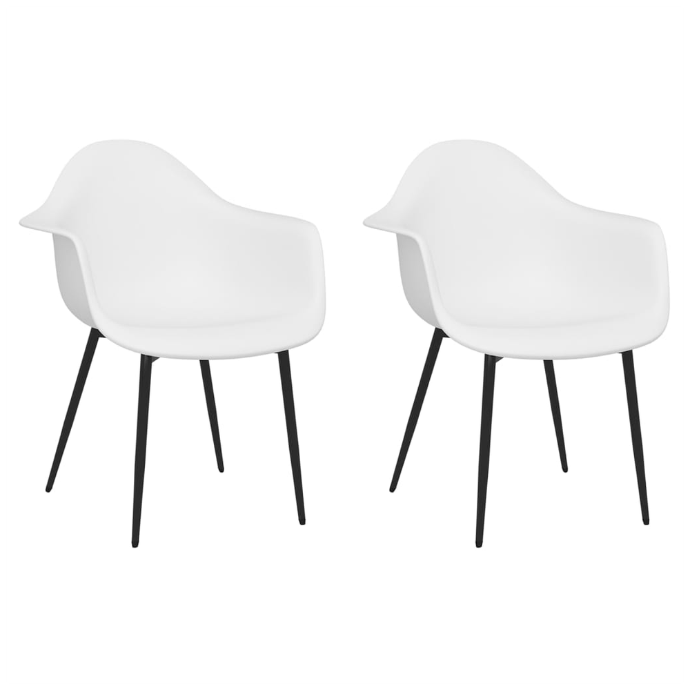 Dining Chairs 2 pcs vidaXL White PP by vidaXL