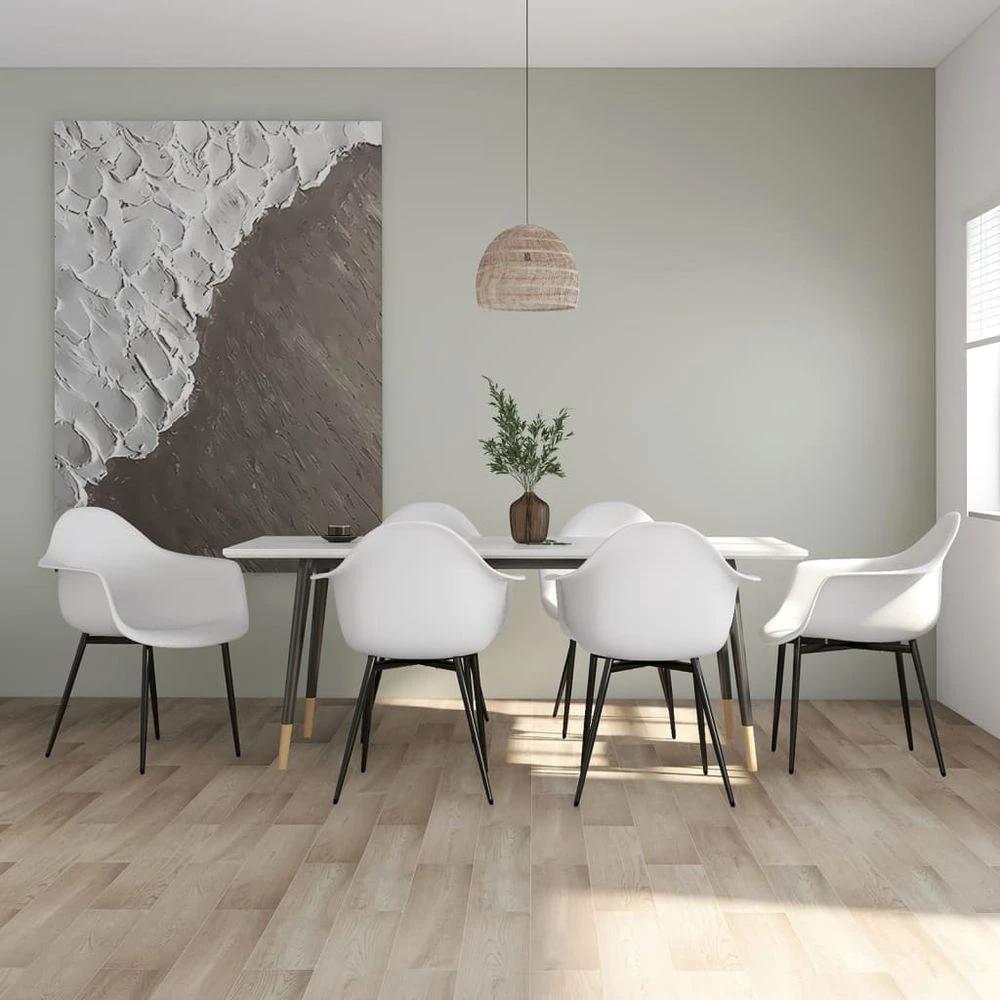 vidaXL Dining Chairs 2 pcs vidaXL White PP - Uncategorized Dining Chairs