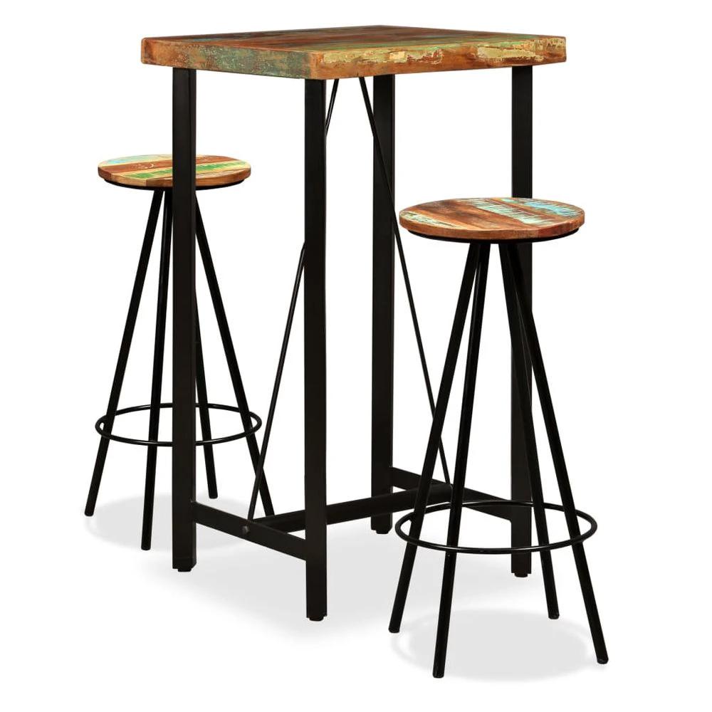 vidaXL Bar Set 3 Pieces vidaXL Solid Reclaimed Wood - Uncategorized Dining Set