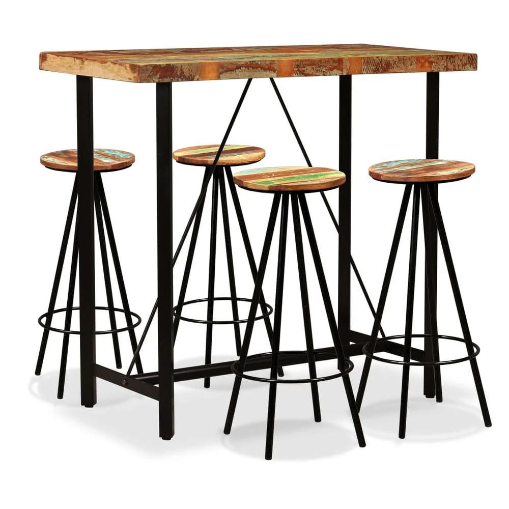Bar Set 3 Pieces vidaXL Solid Reclaimed Wood by vidaXL