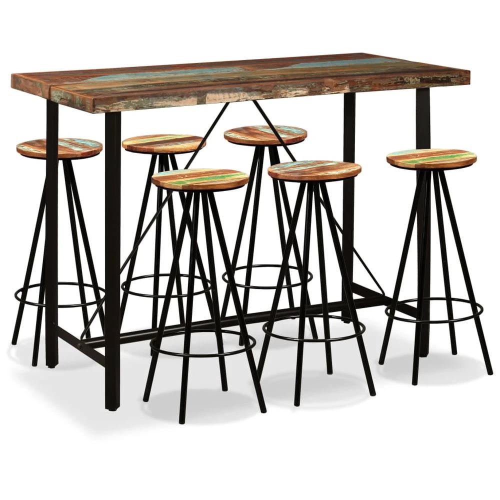 Bar Set 3 Pieces vidaXL Solid Reclaimed Wood by vidaXL