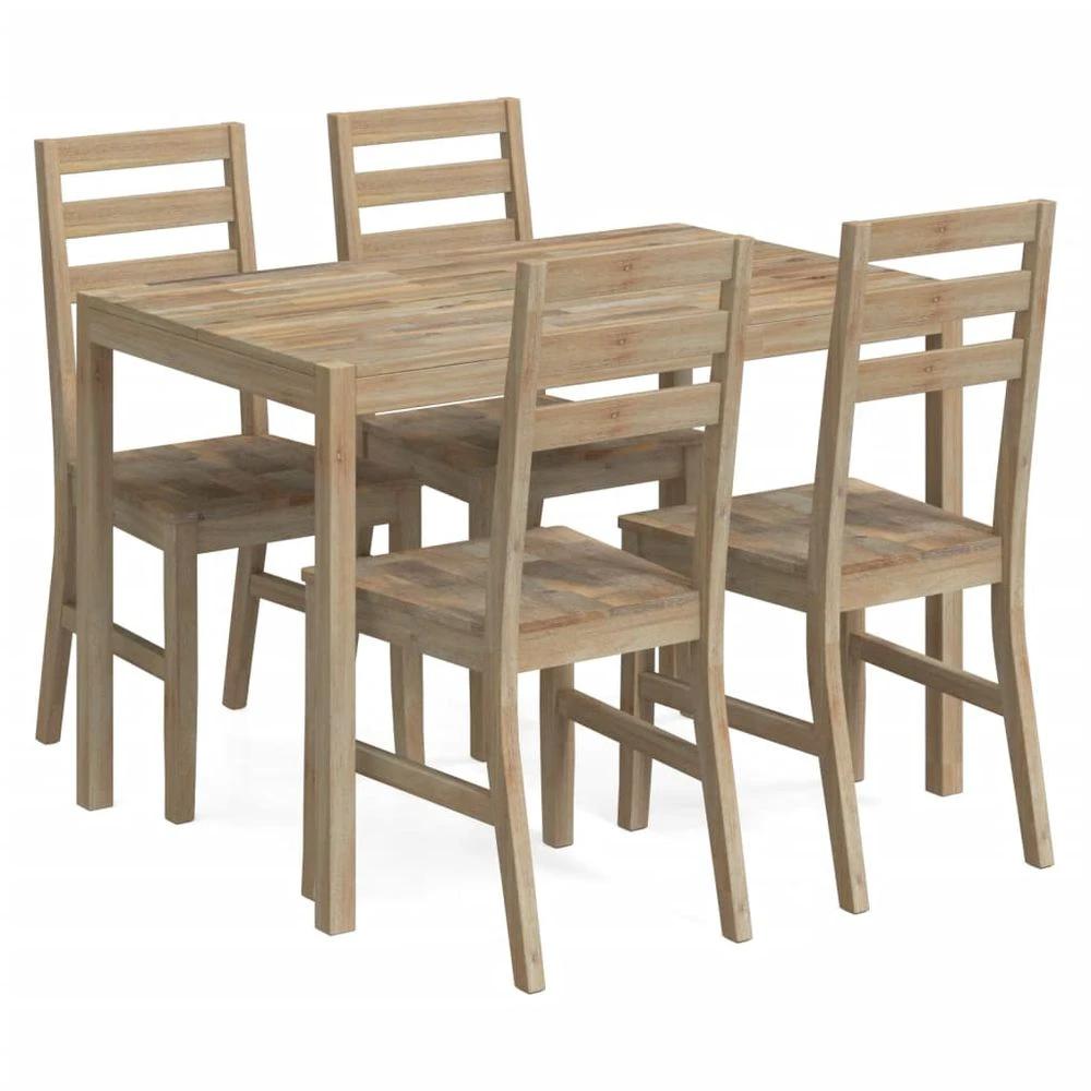 vidaXL 5 Piece vidaXL Dining Set Solid Wood Acacia - Uncategorized Dining Set