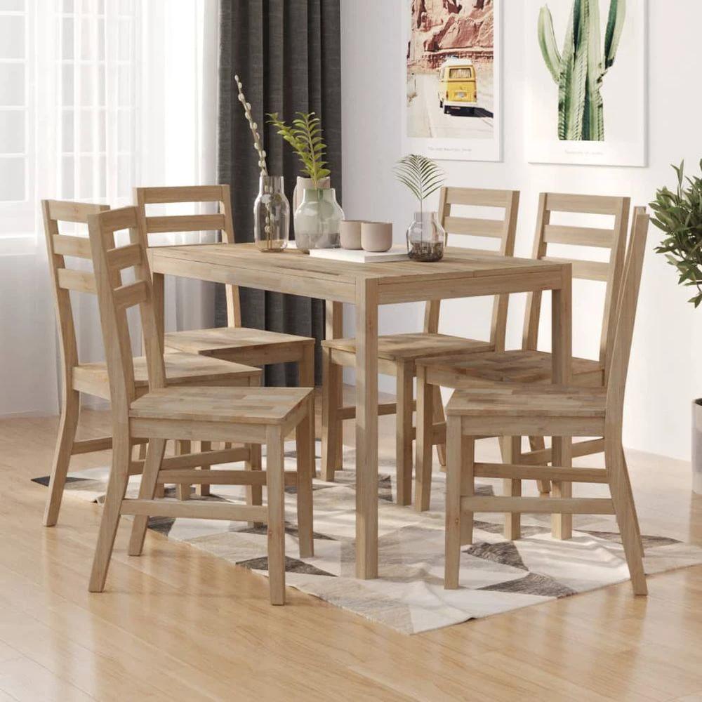 vidaXL 5 Piece vidaXL Dining Set Solid Wood Acacia - Uncategorized Dining Set