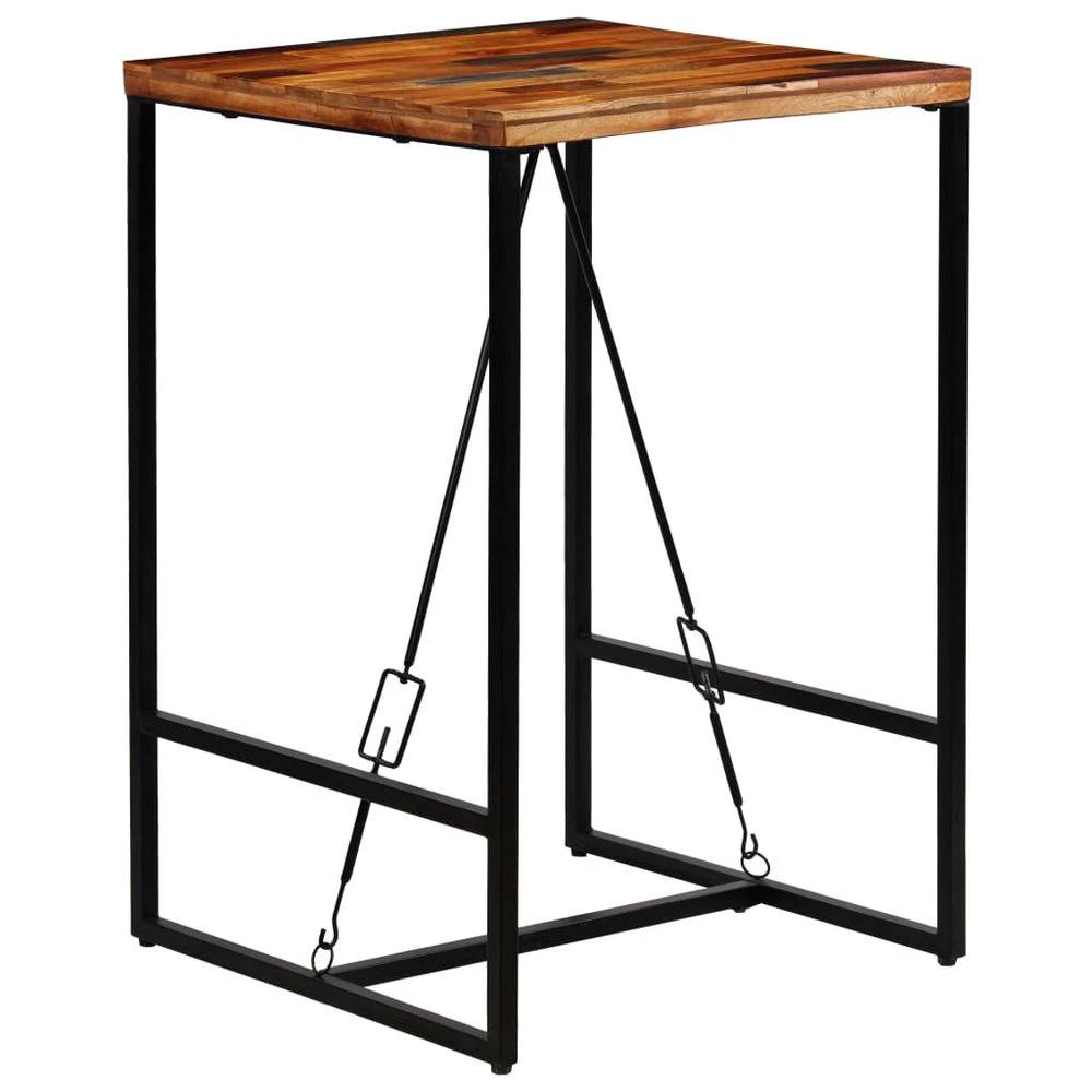 vidaXL Bar Set 3 Pieces vidaXL Solid Reclaimed Wood and Genuine Goat Leather - Uncategorized Dining Set