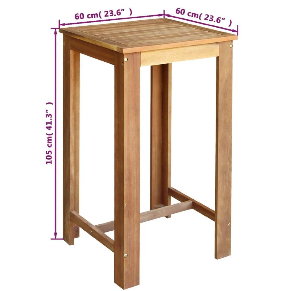 Bar Table and Stool Set 3 Pieces vidaXL Solid Acacia Wood by vidaXL