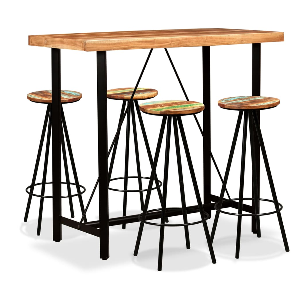 vidaXL Bar Set 5 Pieces vidaXL Solid Acacia and Reclaimed Wood - Uncategorized Dining Set