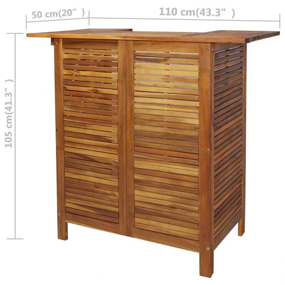 Bar Table and Chair Set 3 Pieces vidaXL Solid Acacia Wood by vidaXL