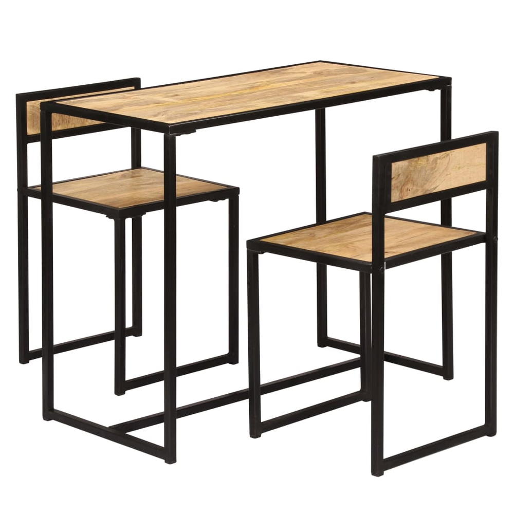 3 Piece vidaXL Dining Set Solid Mango Wood by vidaXL