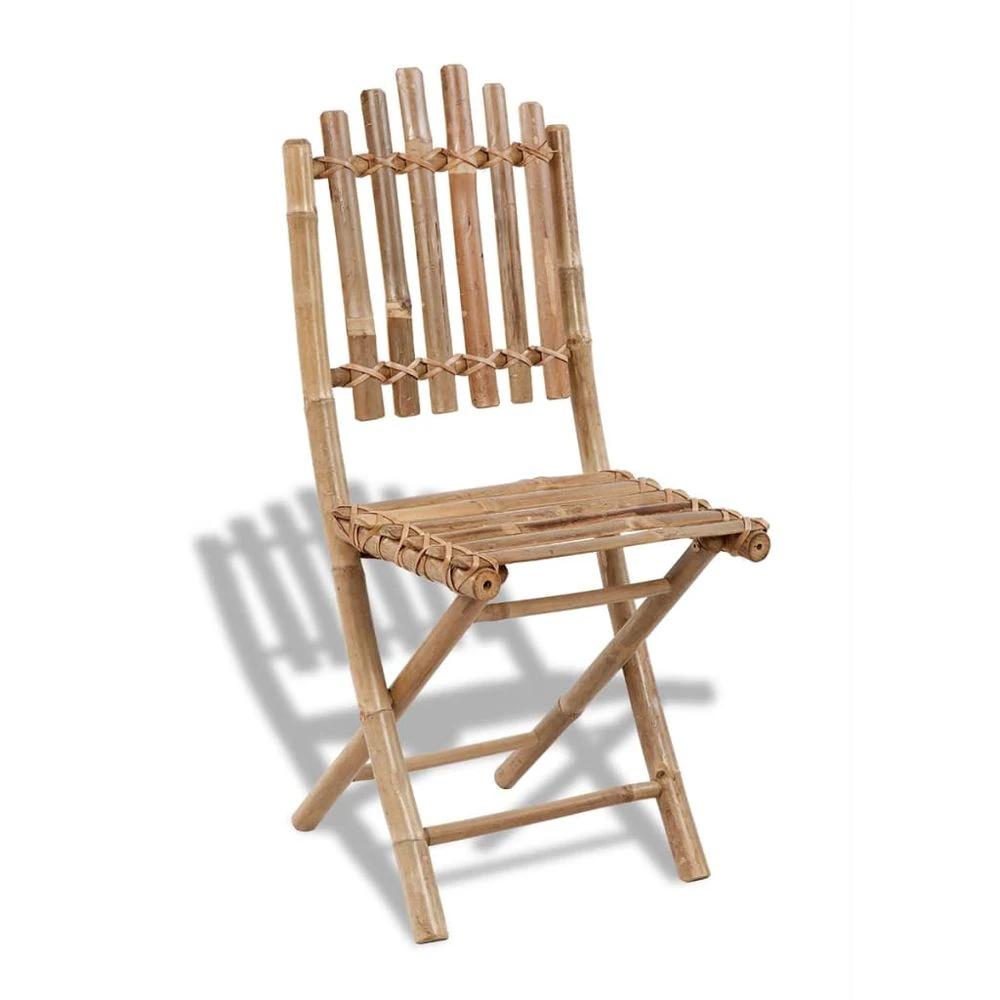 5 Piece vidaXL Folding Outdoor Dining Set Bamboo by vidaXL
