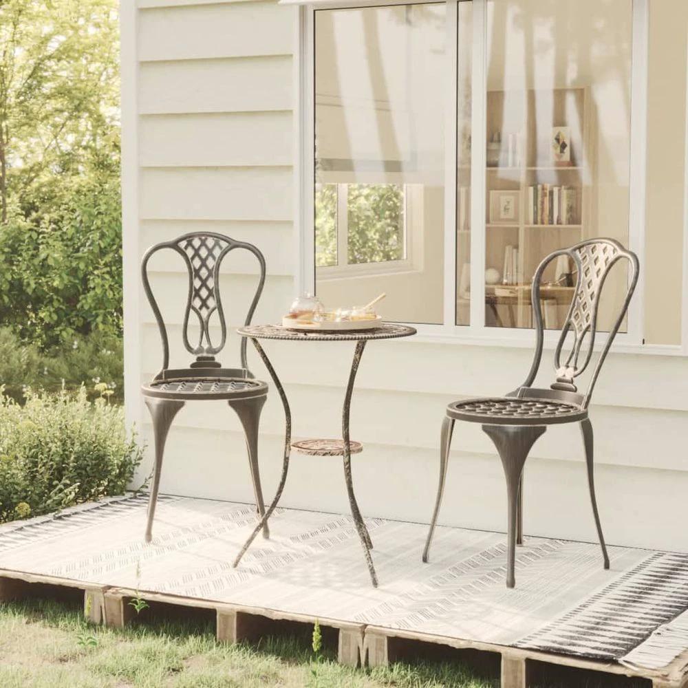 vidaXL 3 Piece vidaXL Bistro Set Cast Aluminium Green - Uncategorized Dining Set