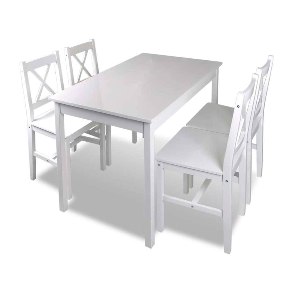 vidaXL 5 Piece vidaXL Dining Set White - Uncategorized Dining Set