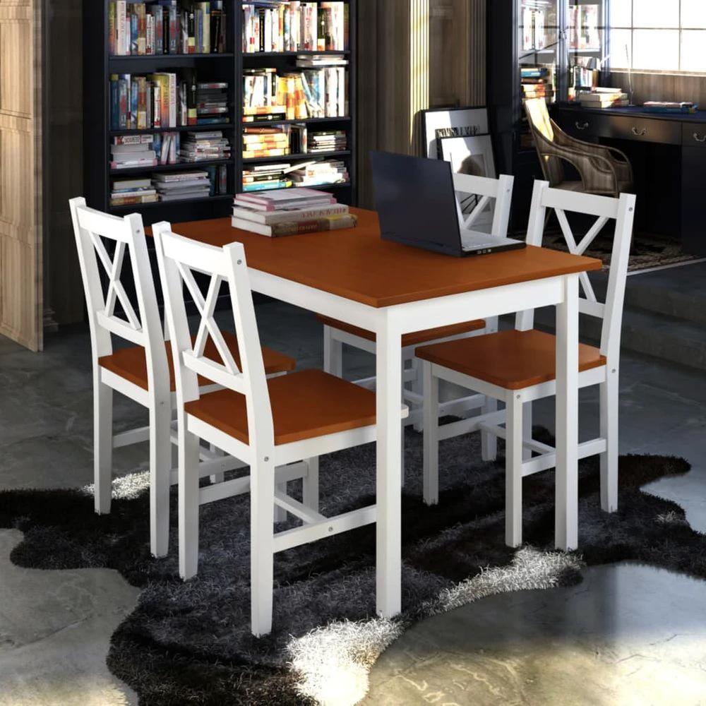 vidaXL 5 Piece vidaXL Dining Set White - Uncategorized Dining Set