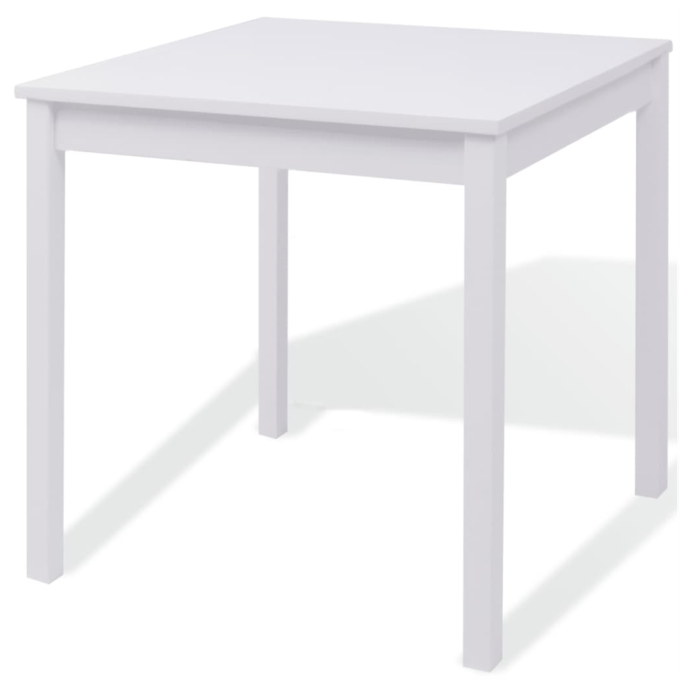 Three Piece Dining Set Pinewood vidaXL White by vidaXL