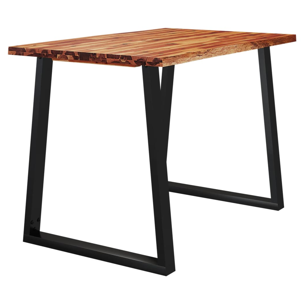 vidaXL Dining Table with Live Edge 110x70x75 cm vidaXL Solid Wood Acacia - Uncategorized Dining Table
